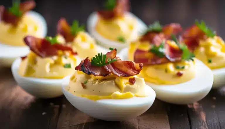 DEVILED EGGS WITH BACON