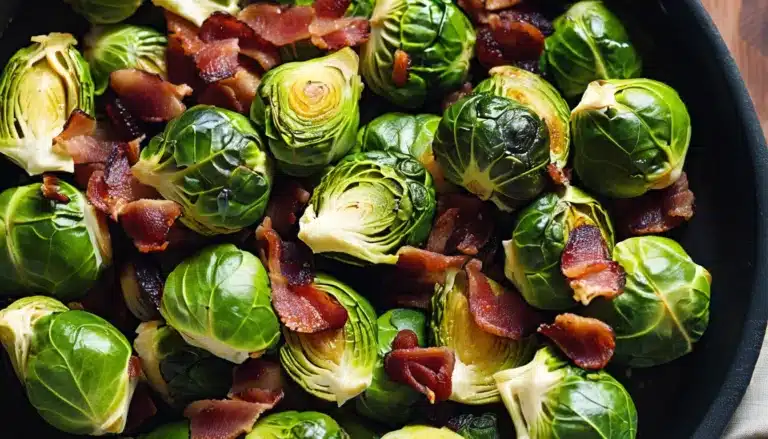 MAPLE ROASTED BRUSSELS SPROUTS WITH BACON