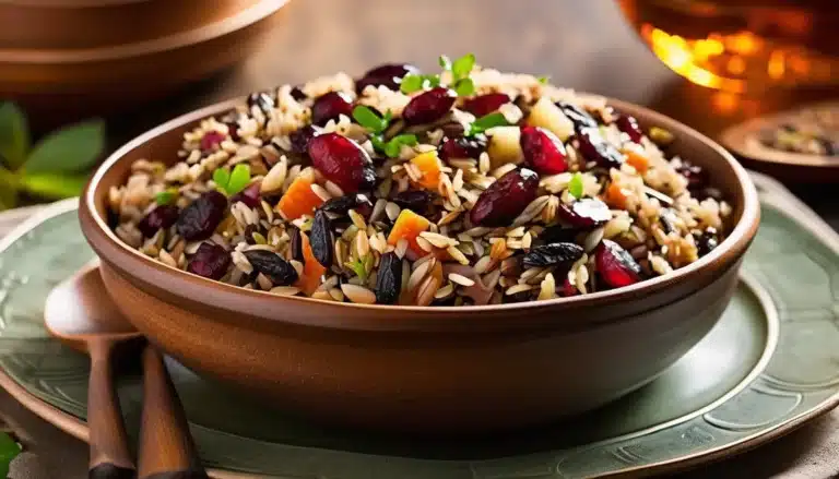WILD RICE PILAF WITH CRANBERRIES